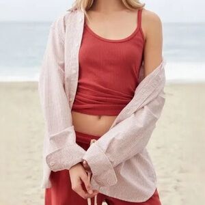 Brandy Melville | Samantha Button Up Striped Top Never Worn NEW